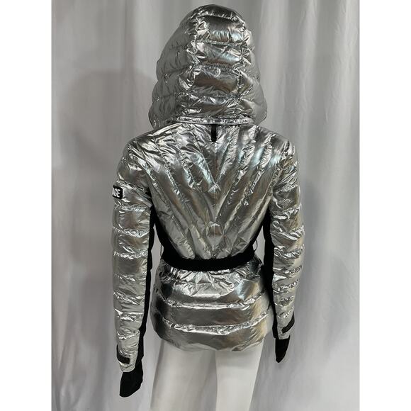 Mackage 'Elita' Silver Stand-Neck Down Coat Size XS - Picture 3 of 5